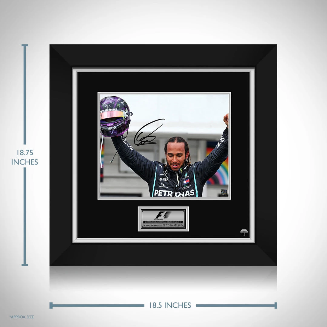 RARE-T Sports Memorabilia Lewis Hamilton Champion Photo Formula 1 Limited Signature Edition Licensed Custom Frame 4 RARE-T Sports Memorabilia Lewis Hamilton Champion Photo Formula 1 Limited Signature Edition Licensed Custom Frame