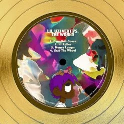 RARE-T Limited Edition Frames Lil Uzi Vert - Lil Uzi Vert VS The World Gold LP Limited Signature Edition Studio Licensed Custom Frame