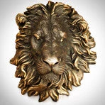 Decor L'Autre Sens Lion Head Cast Bronze Wall Statue Collectible Statues