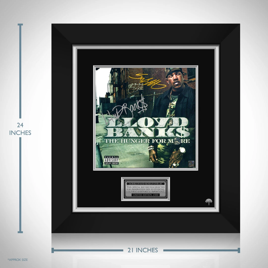 RARE-T Lloyd Banks - The Hunger For More LP Cover Limited Signature Edition Studio Licensed Custom Frame Limited Edition Frames 3 RARE-T Lloyd Banks - The Hunger For More LP Cover Limited Signature Edition Studio Licensed Custom Frame Limited Edition Frames