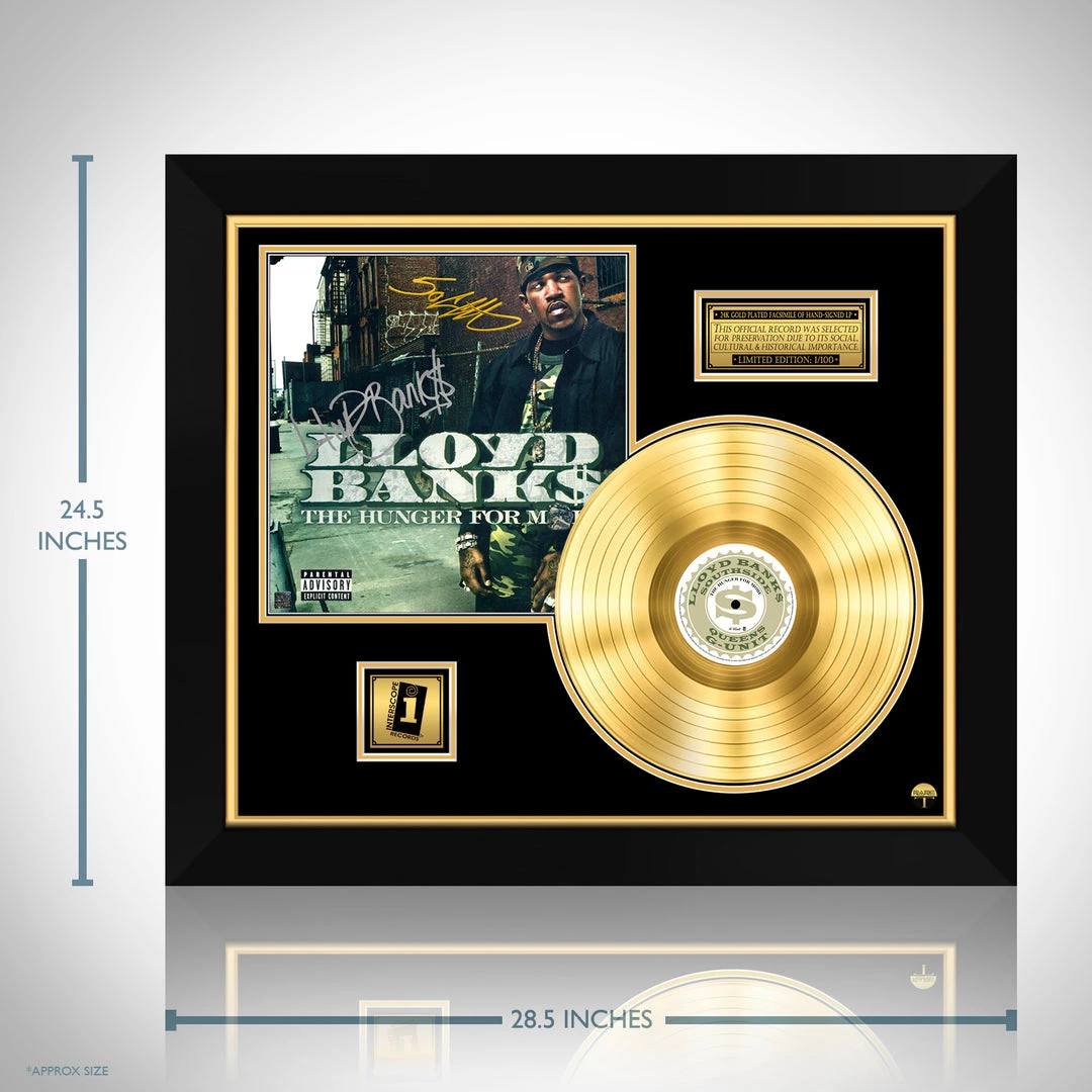 RARE-T Lloyd Banks - The Hunger For More Gold LP Limited Signature Edition Studio Licensed Custom Frame 3 RARE-T Lloyd Banks - The Hunger For More Gold LP Limited Signature Edition Studio Licensed Custom Frame