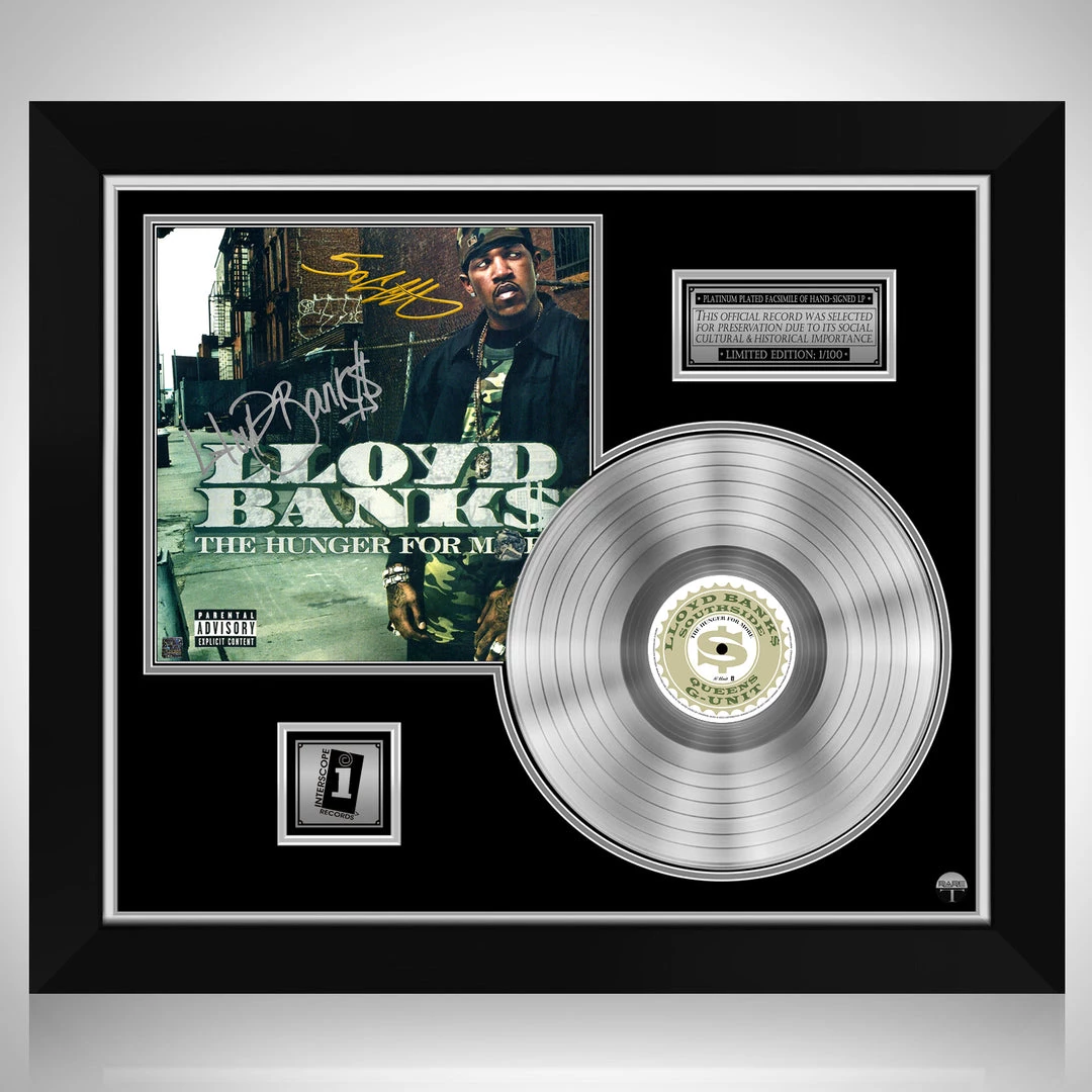 RARE-T Lloyd Banks - The Hunger For More Platinum LP Limited Signature Edition Studio Licensed Custom Frame Limited Edition Frames 1 RARE-T Lloyd Banks - The Hunger For More Platinum LP Limited Signature Edition Studio Licensed Custom Frame Limited Edition Frames