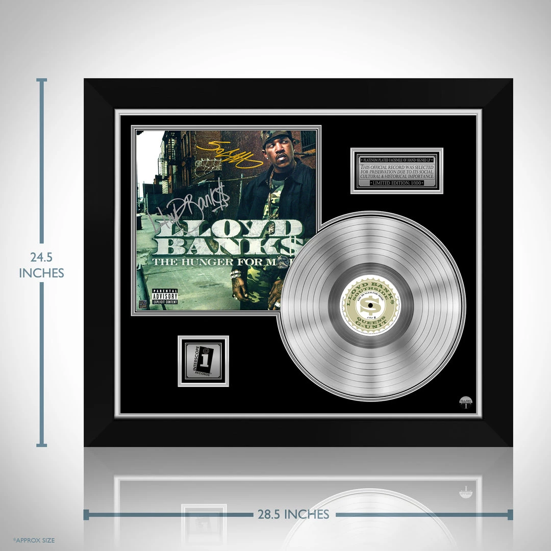 RARE-T Lloyd Banks - The Hunger For More Platinum LP Limited Signature Edition Studio Licensed Custom Frame Limited Edition Frames 3 RARE-T Lloyd Banks - The Hunger For More Platinum LP Limited Signature Edition Studio Licensed Custom Frame Limited Edition Frames