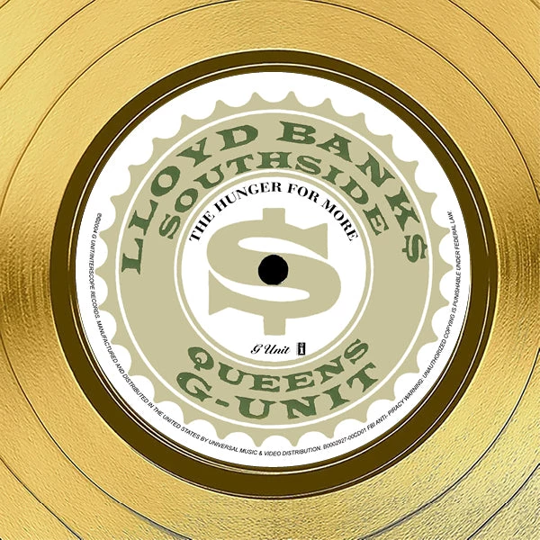 RARE-T Lloyd Banks - The Hunger For More Gold LP Limited Signature Edition Studio Licensed Custom Frame 6 RARE-T Lloyd Banks - The Hunger For More Gold LP Limited Signature Edition Studio Licensed Custom Frame