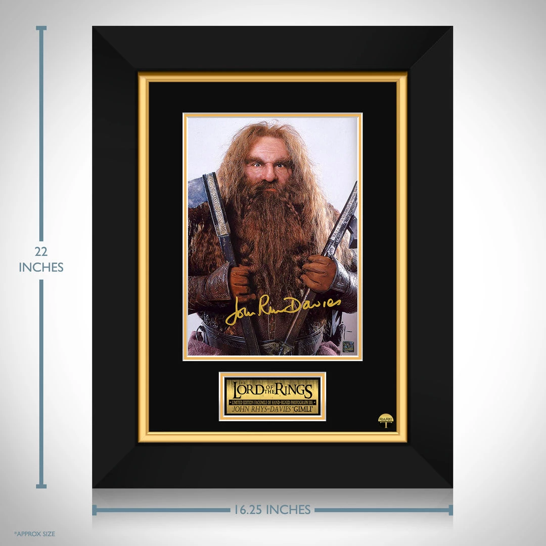 RARE-T Lord Of The Rings - Gimli Photo Limited Signature Edition Studio Licensed Custom Frame 3 RARE-T Lord Of The Rings - Gimli Photo Limited Signature Edition Studio Licensed Custom Frame