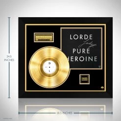 RARE-T Lorde - Pure Heroine Gold LP Limited Signature Edition Studio Licensed Custom Frame Limited Edition Frames