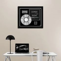 RARE-T Limited Edition Frames Lorde - Pure Heroine Platinum LP Limited Signature Edition Studio Licensed Custom Frame