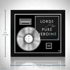 RARE-T Limited Edition Frames Lorde - Pure Heroine Platinum LP Limited Signature Edition Studio Licensed Custom Frame