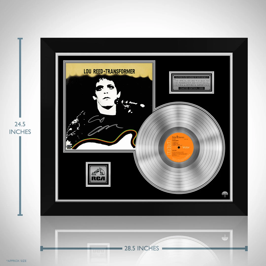 RARE-T Lou Reed - Transformer Platinum LP Limited Signature Edition Studio Licensed Custom Frame 3 RARE-T Lou Reed - Transformer Platinum LP Limited Signature Edition Studio Licensed Custom Frame