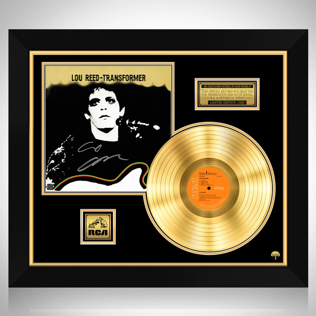 RARE-T Limited Edition Frames Lou Reed Transformer Gold LP Limited Signature Edition Studio Licensed Custom Frame 1 RARE-T Limited Edition Frames Lou Reed Transformer Gold LP Limited Signature Edition Studio Licensed Custom Frame