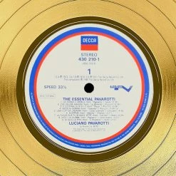 RARE-T Luciano Pavarotti - The Essential Gold LP Limited Signature Edition Studio Licensed Custom Frame
