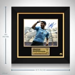 RARE-T Uruguay - Luis Suarez Photo Limited Signature Edition Studio Licensed Custom Frame Limited Edition Frames