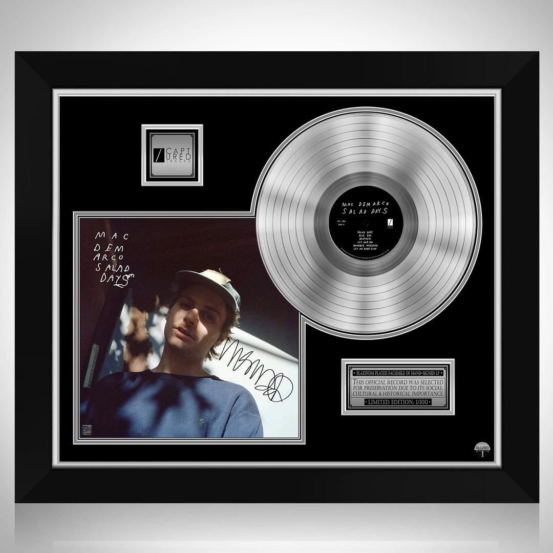 RARE-T Mac Demarco - Salad Days Platinum LP Limited Signature Edition Studio Licensed Custom Frame Limited Edition Frames 1 RARE-T Mac Demarco - Salad Days Platinum LP Limited Signature Edition Studio Licensed Custom Frame Limited Edition Frames