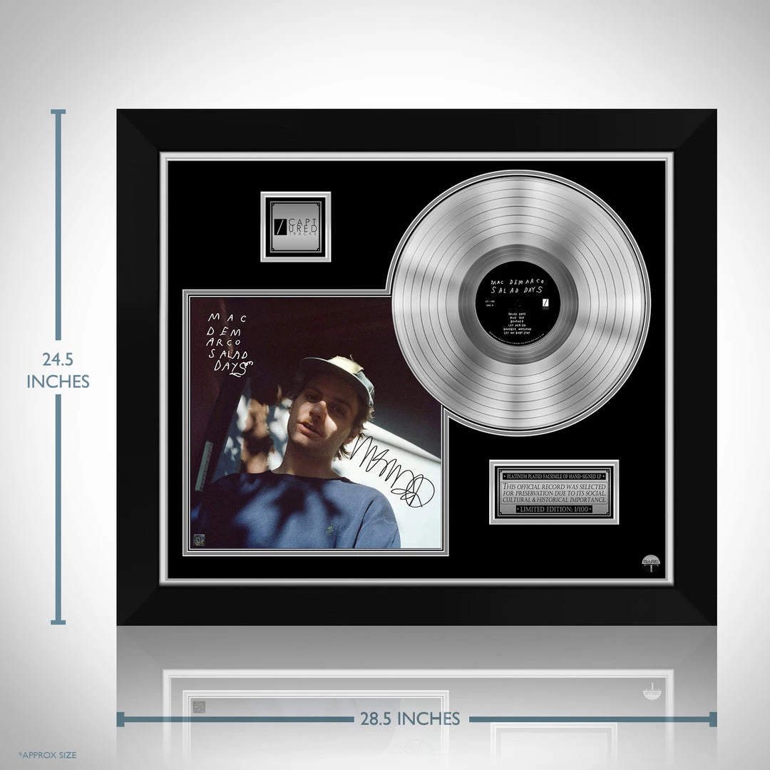 RARE-T Mac Demarco - Salad Days Platinum LP Limited Signature Edition Studio Licensed Custom Frame Limited Edition Frames 3 RARE-T Mac Demarco - Salad Days Platinum LP Limited Signature Edition Studio Licensed Custom Frame Limited Edition Frames