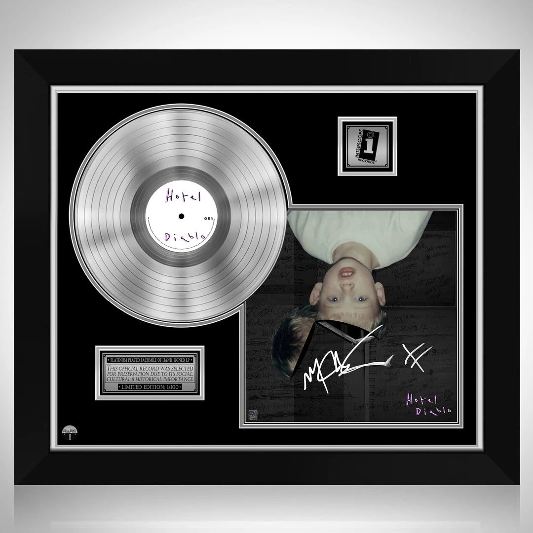 RARE-T Limited Edition Frames Machine Gun Kelly Hotel Diablo Platinum LP Limited Signature Edition Studio Licensed Custom Frame 1 RARE-T Limited Edition Frames Machine Gun Kelly Hotel Diablo Platinum LP Limited Signature Edition Studio Licensed Custom Frame