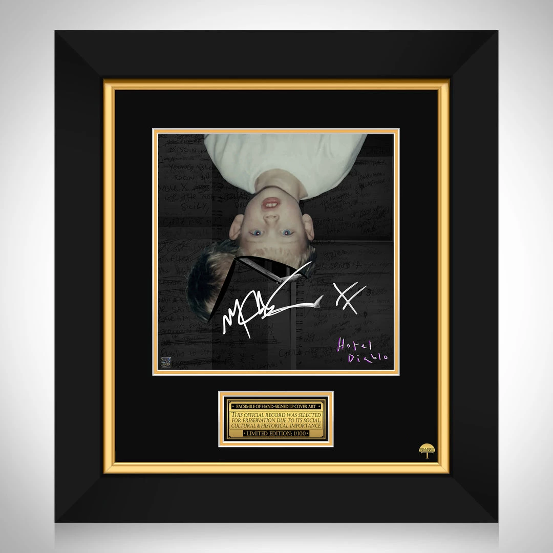 RARE-T Machine Gun Kelly - Hotel Diablo LP Cover Limited Signature Edition Studio Licensed Custom Frame 1 RARE-T Machine Gun Kelly - Hotel Diablo LP Cover Limited Signature Edition Studio Licensed Custom Frame