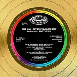 RARE-T Mad Max Beyond Thunderdome - Original Movie Soundtrack Gold LP Limited Signature Edition Studio Licensed Custom Frame