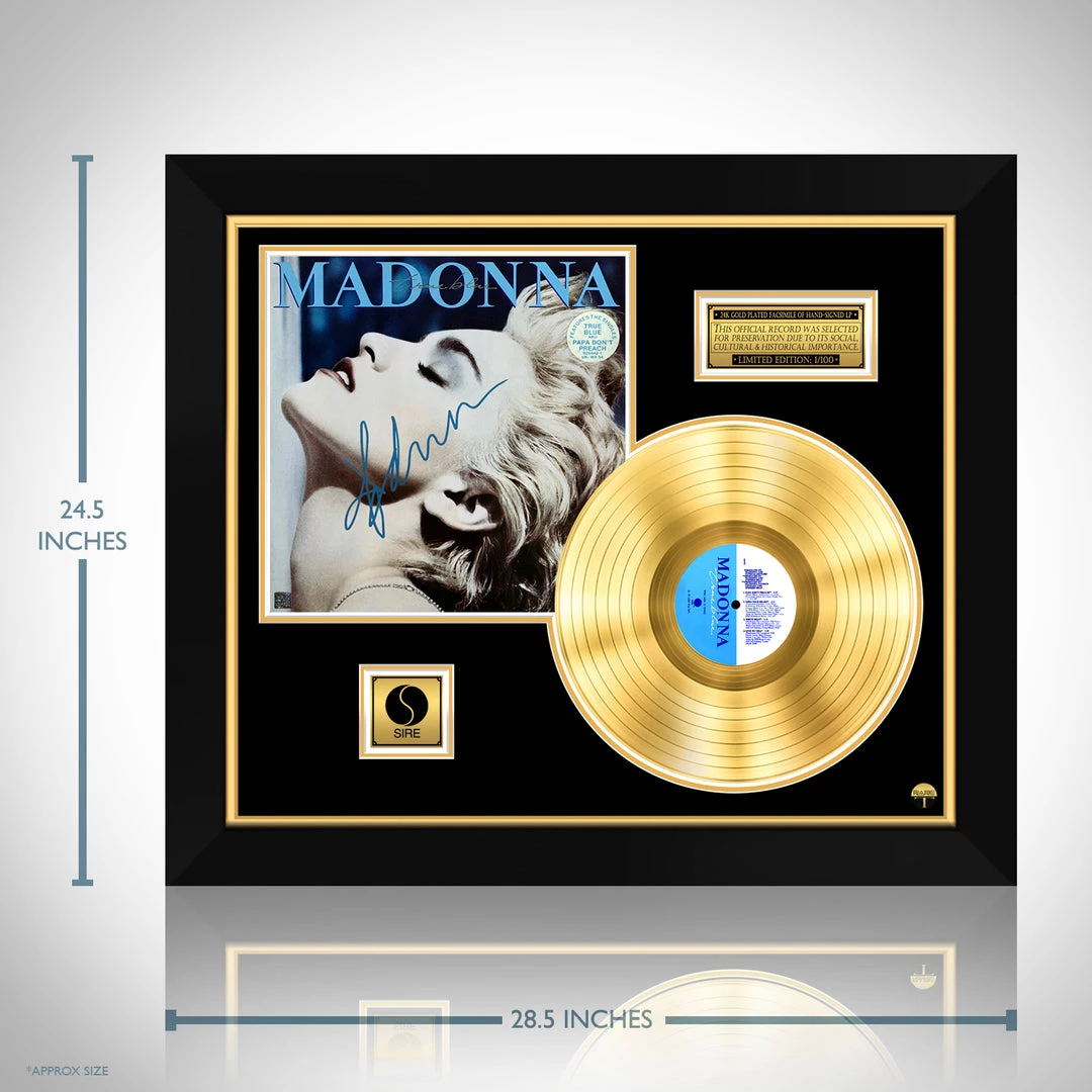 Rare-T Madonna True Blue Gold LP Limited Signature Edition Studio Licensed Custom Frame Limited Edition Frames 2 Rare-T Madonna True Blue Gold LP Limited Signature Edition Studio Licensed Custom Frame Limited Edition Frames
