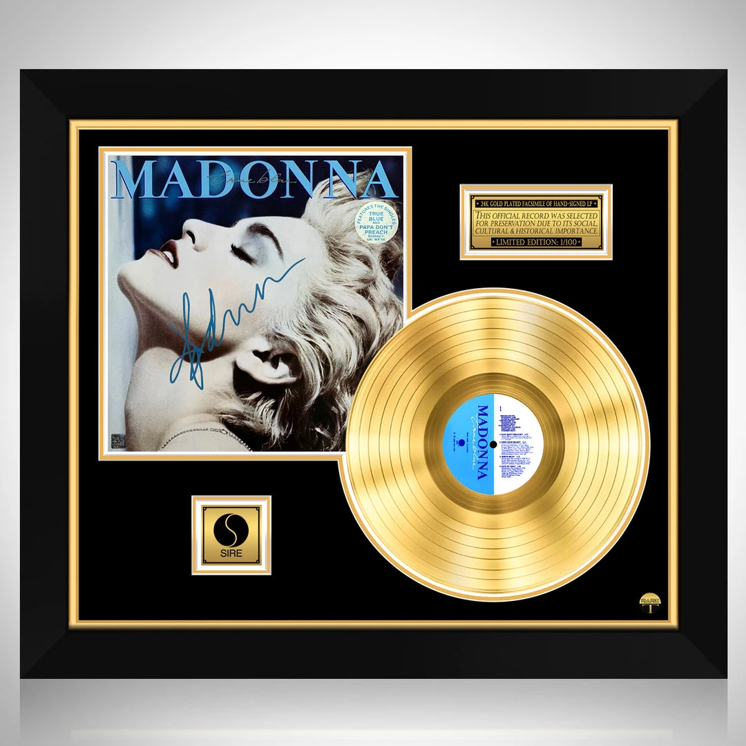 Rare-T Madonna True Blue Gold LP Limited Signature Edition Studio Licensed Custom Frame Limited Edition Frames 1 Rare-T Madonna True Blue Gold LP Limited Signature Edition Studio Licensed Custom Frame Limited Edition Frames
