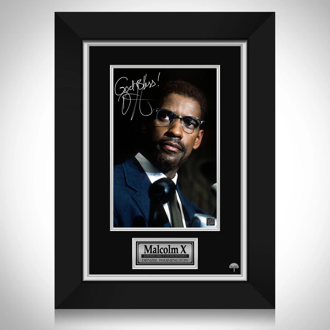 RARE-T Malcolm X - Denzel Washington Photo Limited Signature Edition Studio Licensed Custom Frame Limited Edition Frames 1 RARE-T Malcolm X - Denzel Washington Photo Limited Signature Edition Studio Licensed Custom Frame Limited Edition Frames