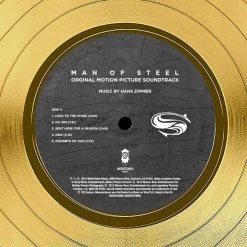 RARE-T Man Of Steel - Original Motion Picture Soundtrack Gold LP Limited Signature Edition Studio Licensed Custom Frame