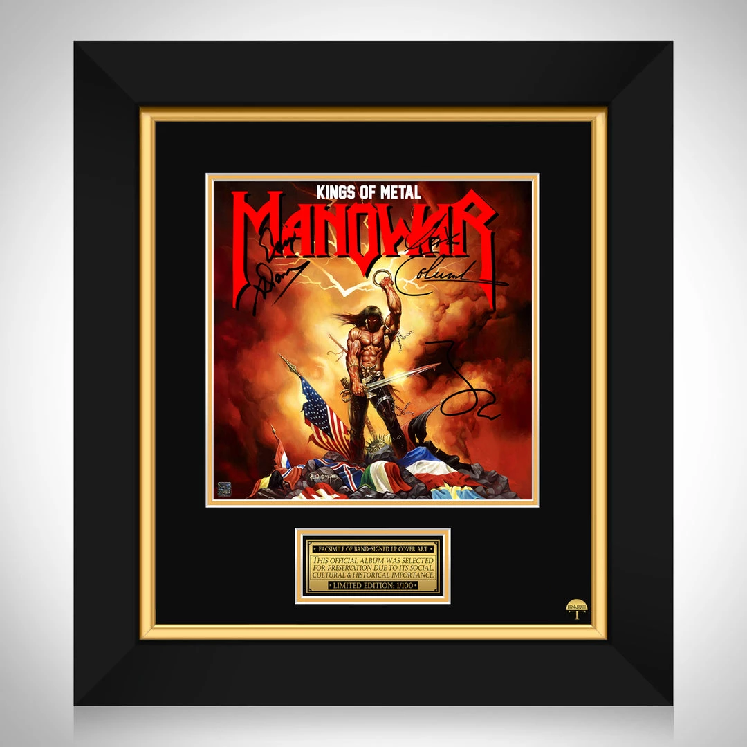 RARE-T Limited Edition Frames Manowar - Kings Of Metal LP Cover Limited Signature Edition Studio Licensed Custom Frame 1 RARE-T Limited Edition Frames Manowar - Kings Of Metal LP Cover Limited Signature Edition Studio Licensed Custom Frame
