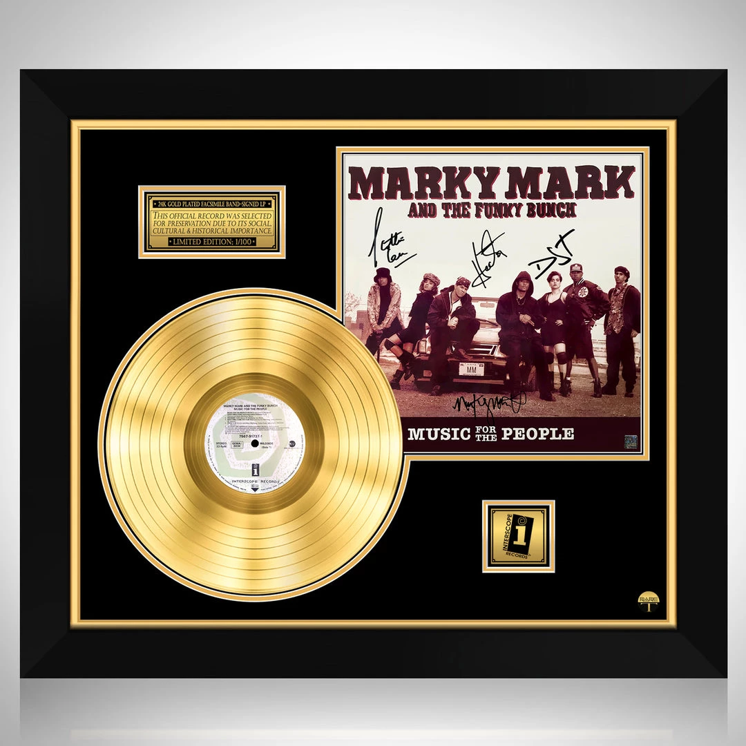 RARE-T Marky Mark And The Funky Bunch - Music To The People Gold LP Limited Signature Edition Studio Licensed Custom Frame 1 RARE-T Marky Mark And The Funky Bunch - Music To The People Gold LP Limited Signature Edition Studio Licensed Custom Frame