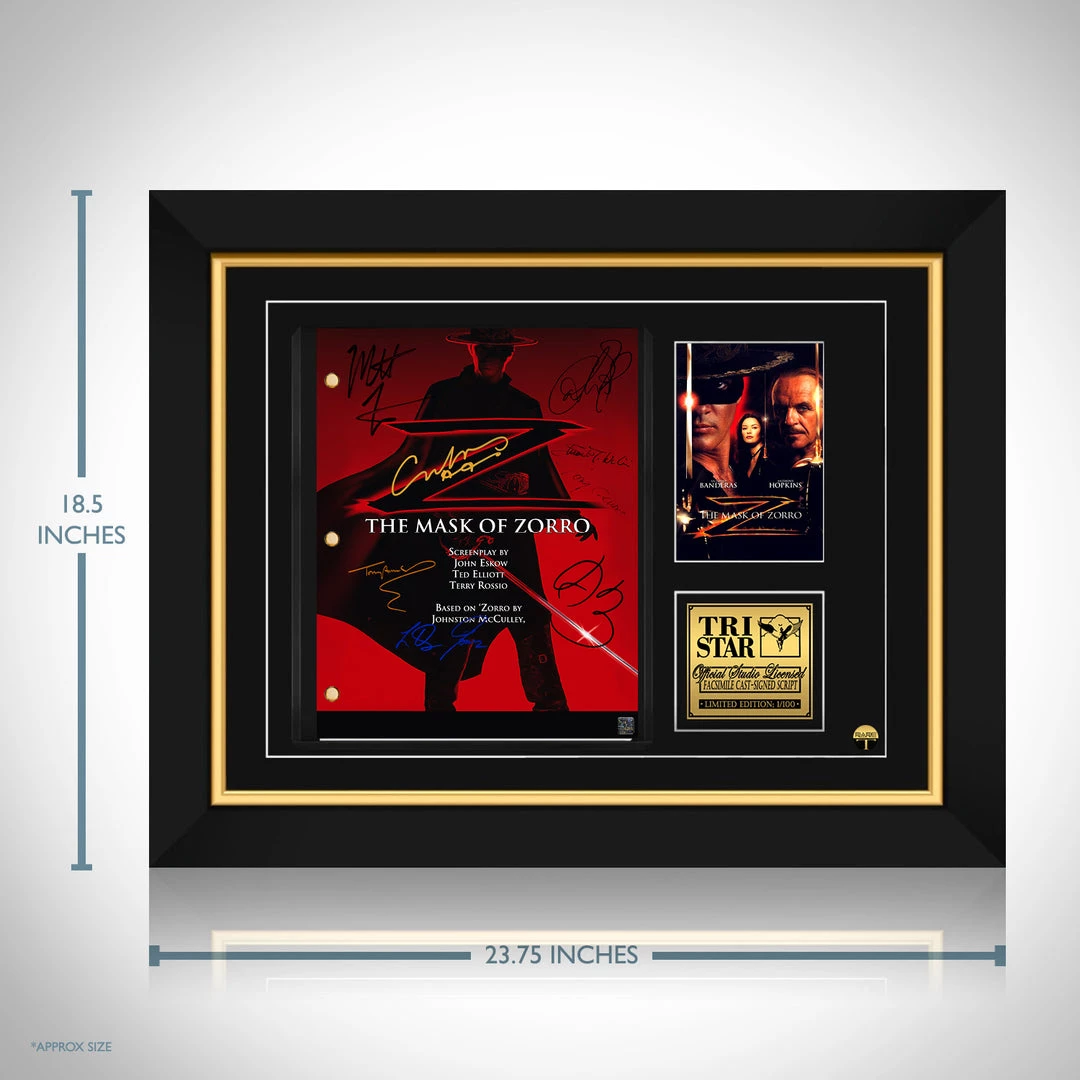 RARE-T The Mask Of Zorro Script Limited Signature Edition Studio Licensed Custom Frame 2 RARE-T The Mask Of Zorro Script Limited Signature Edition Studio Licensed Custom Frame