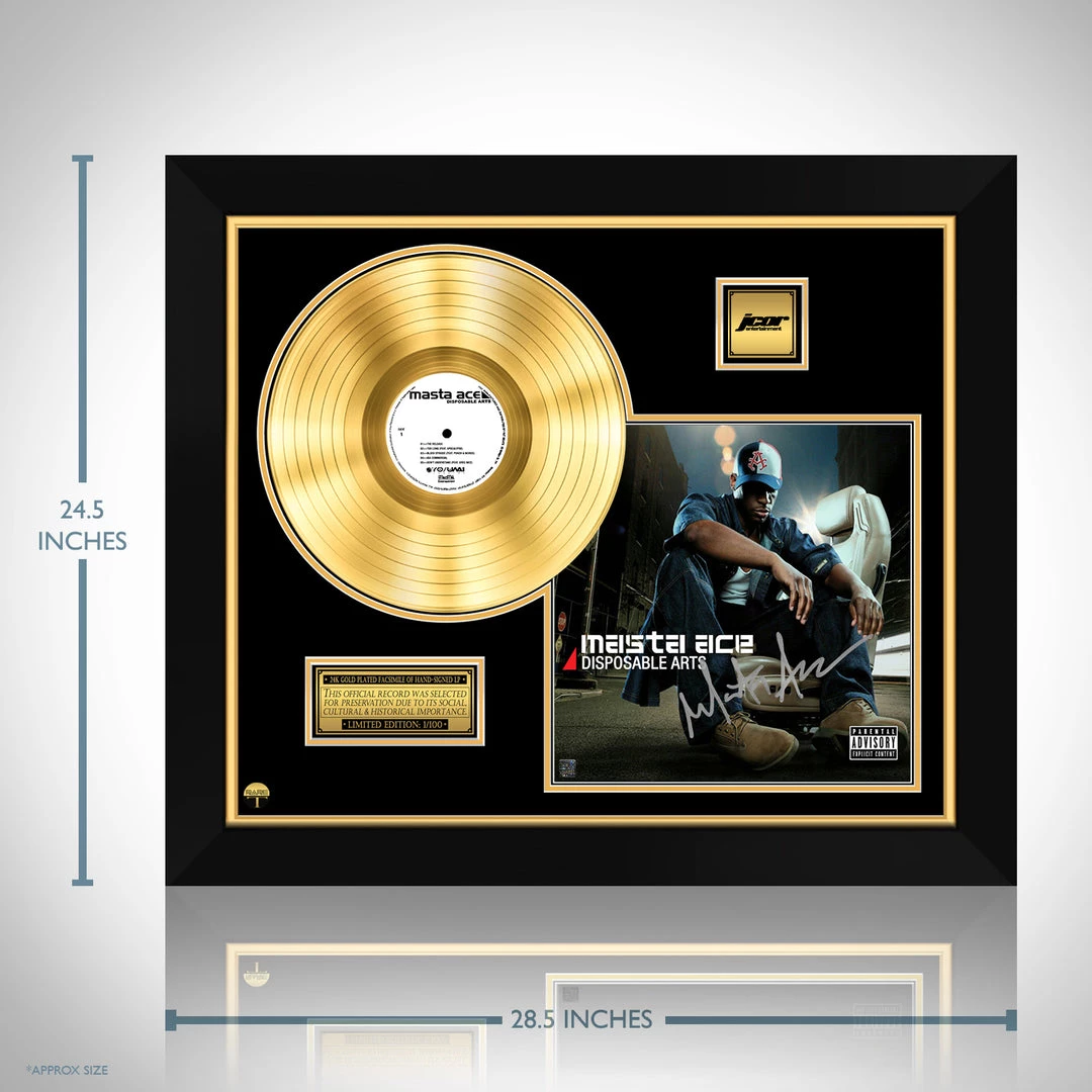 RARE-T Limited Edition Frames Masta Ace - Disposable Arts Gold LP Limited Signature Edition Studio Licensed Custom Frame 3 RARE-T Limited Edition Frames Masta Ace - Disposable Arts Gold LP Limited Signature Edition Studio Licensed Custom Frame