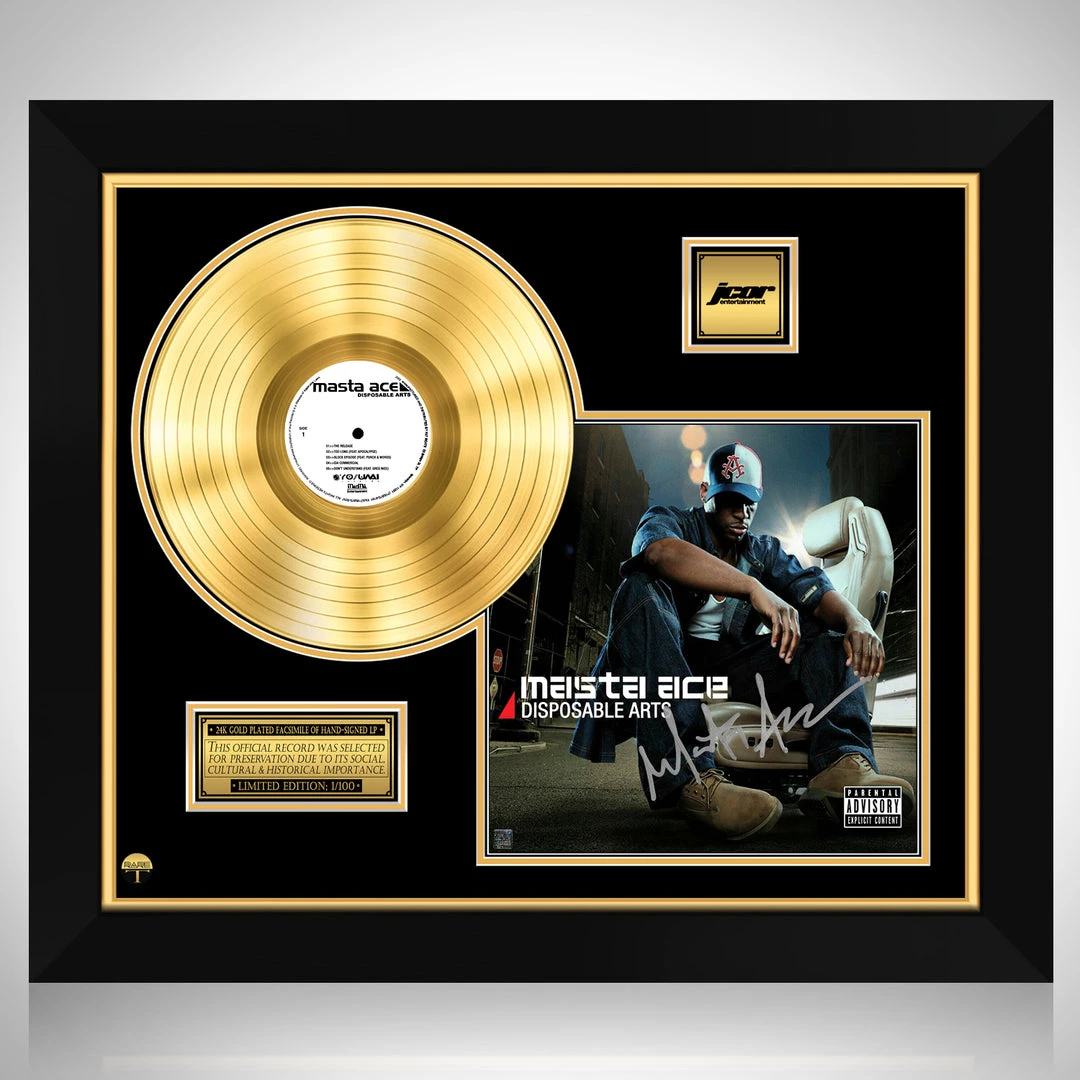 RARE-T Limited Edition Frames Masta Ace - Disposable Arts Gold LP Limited Signature Edition Studio Licensed Custom Frame 1 RARE-T Limited Edition Frames Masta Ace - Disposable Arts Gold LP Limited Signature Edition Studio Licensed Custom Frame