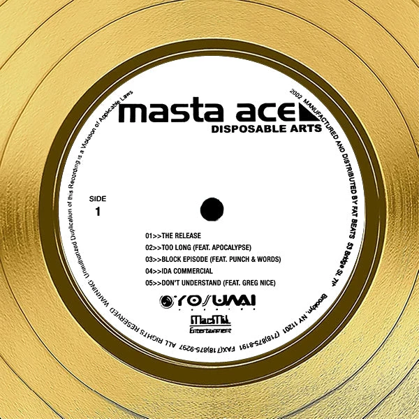 RARE-T Limited Edition Frames Masta Ace - Disposable Arts Gold LP Limited Signature Edition Studio Licensed Custom Frame 5 RARE-T Limited Edition Frames Masta Ace - Disposable Arts Gold LP Limited Signature Edition Studio Licensed Custom Frame