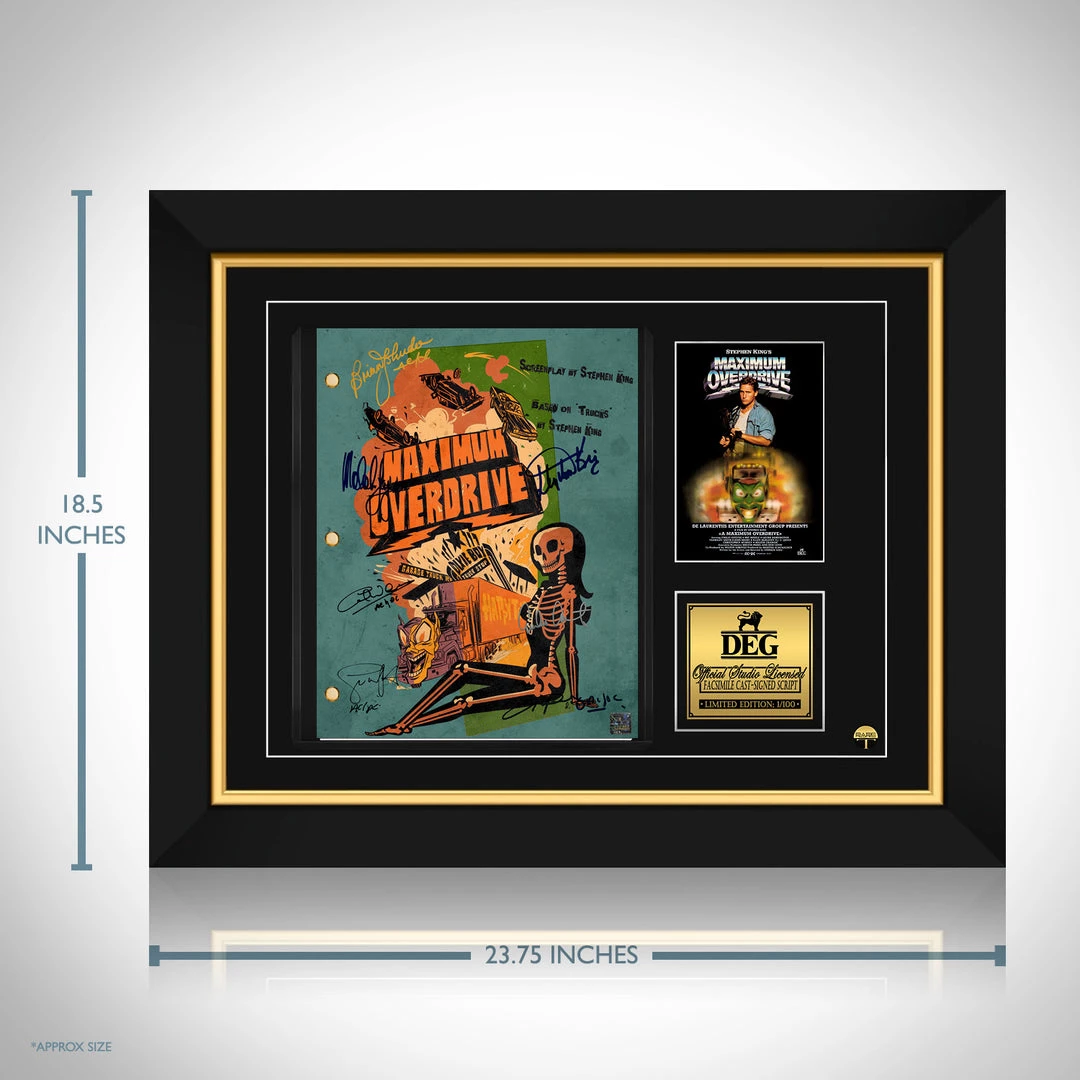 RARE-T Maximum Overdrive Transcript Limited Signature Edition Studio Licensed Custom Frame Limited Edition Frames 3 RARE-T Maximum Overdrive Transcript Limited Signature Edition Studio Licensed Custom Frame Limited Edition Frames