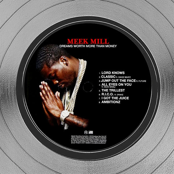 RARE-T Meek Mill - Dream Worth More Than Money Platinum LP Limited Signature Edition Studio Licensed Custom Frame 6 RARE-T Meek Mill - Dream Worth More Than Money Platinum LP Limited Signature Edition Studio Licensed Custom Frame
