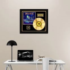 RARE-T Megadeth Rust In Peace Gold LP Limited Signature Edition Studio Licensed Custom Frame