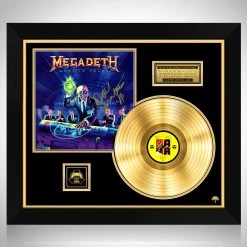 RARE-T Megadeth Rust In Peace Gold LP Limited Signature Edition Studio Licensed Custom Frame