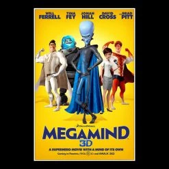 RARE-T Megamind Script Limited Signature Edition Studio Licensed Custom Frame