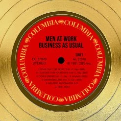 RARE-T Men At Work - Business As Usual Gold LP Limited Signature Edition Studio Licensed Custom Frame Limited Edition Frames