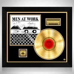 RARE-T Men At Work - Business As Usual Gold LP Limited Signature Edition Studio Licensed Custom Frame Limited Edition Frames