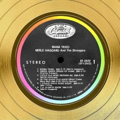 RARE-T Merle Haggard - Mama Tried Gold LP Limited Signature Edition Studio Licensed Custom Frame Limited Edition Frames 13 RARE-T Merle Haggard - Mama Tried Gold LP Limited Signature Edition Studio Licensed Custom Frame Limited Edition Frames