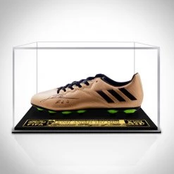 RARE-T Leo Messi- Authentic Hand-Signed Bronze Adidas Soccer Cleat By Lionel Messi Custom Museum Display