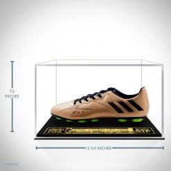 RARE-T Leo Messi- Authentic Hand-Signed Bronze Adidas Soccer Cleat By Lionel Messi Custom Museum Display