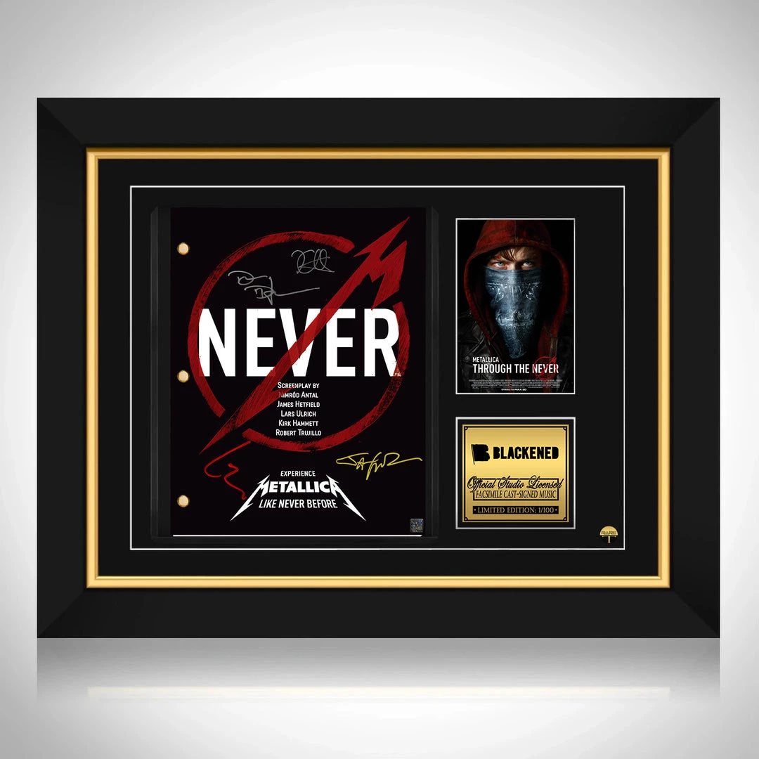 RARE-T Metallica Through The Never Screenplay Lyrics & Music Sheet Limited Signature Edition Studio Licensed Custom Frame 1 RARE-T Metallica Through The Never Screenplay Lyrics & Music Sheet Limited Signature Edition Studio Licensed Custom Frame