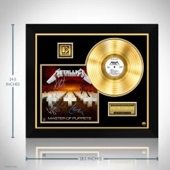 RARE-T Metallica Master Of Puppets Gold LP Limited Signature Edition Studio Licensed Custom Frame
