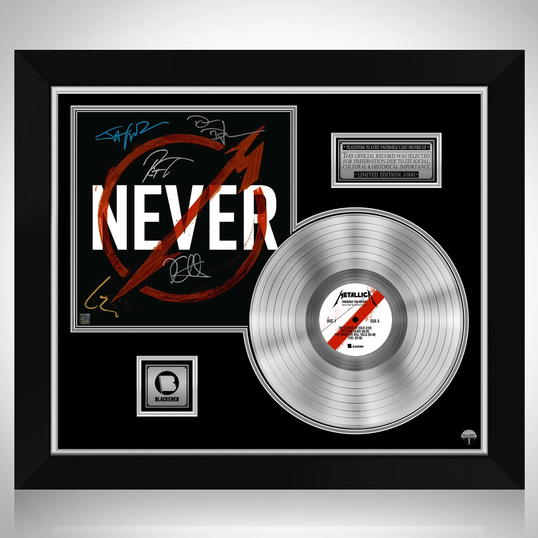 RARE-T Limited Edition Frames Metallica - Through The Never Platinum LP Limited Signature Edition Studio Licensed Custom Frame 1 RARE-T Limited Edition Frames Metallica - Through The Never Platinum LP Limited Signature Edition Studio Licensed Custom Frame