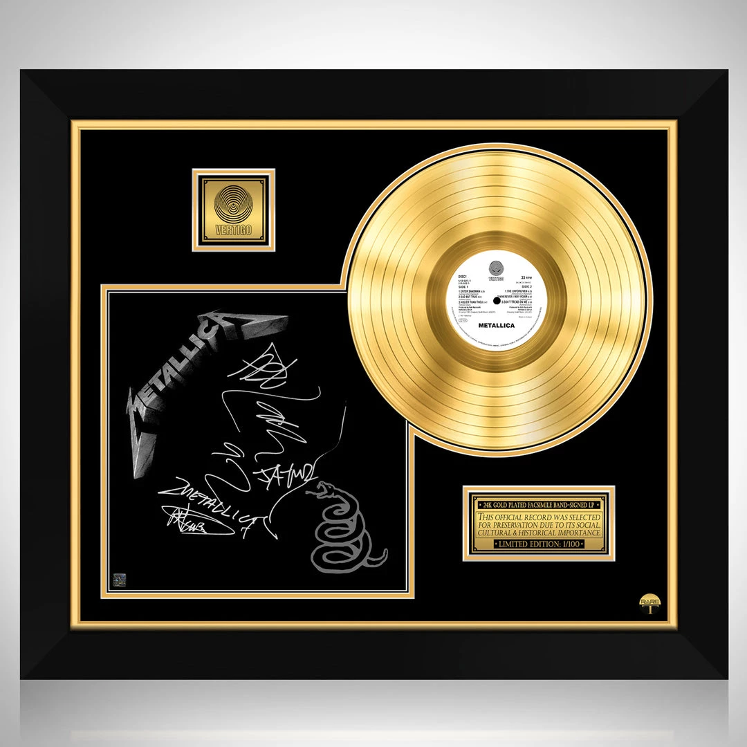 RARE-T Metallica - Black Gold LP Limited Signature Edition Studio Licensed Custom Frame 1 RARE-T Metallica - Black Gold LP Limited Signature Edition Studio Licensed Custom Frame