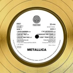 RARE-T Metallica - Black Gold LP Limited Signature Edition Studio Licensed Custom Frame 16 RARE-T Metallica - Black Gold LP Limited Signature Edition Studio Licensed Custom Frame