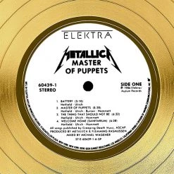 RARE-T Metallica Master Of Puppets Gold LP Limited Signature Edition Studio Licensed Custom Frame