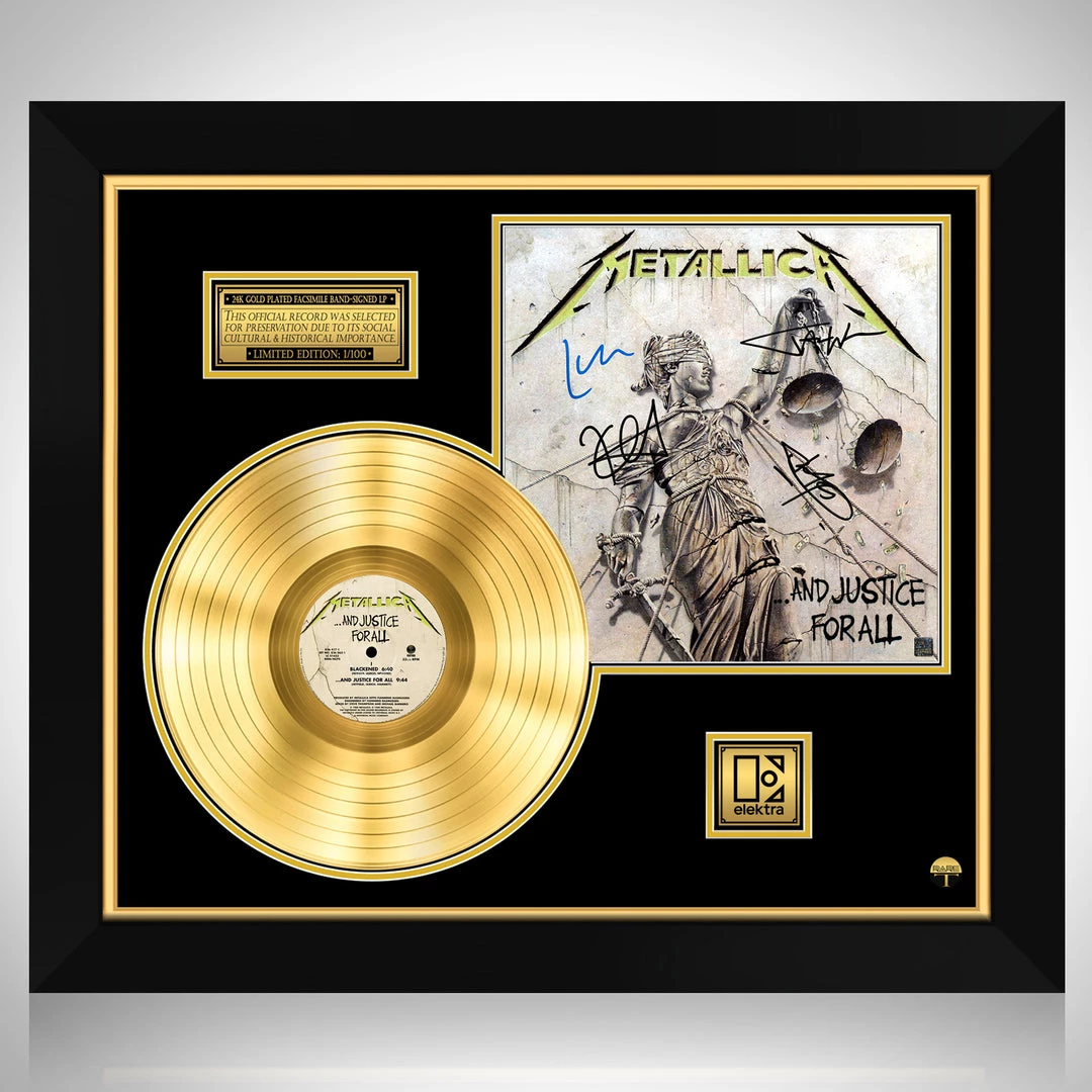 RARE-T Metallica Justice For All Gold LP Limited Signature Edition Studio Licensed Custom Frame Limited Edition Frames 1 RARE-T Metallica Justice For All Gold LP Limited Signature Edition Studio Licensed Custom Frame Limited Edition Frames