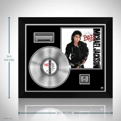 RARE-T Michael Jackson - Bad Platinum LP Limited Signature Edition Studio Licensed Custom Frame Limited Edition Frames