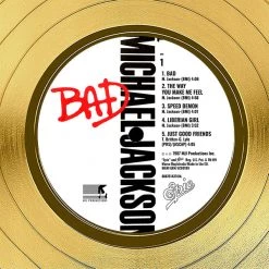 RARE-T Limited Edition Frames Michael Jackson - Bad Gold LP Limited Signature Edition Studio Licensed Custom Frame